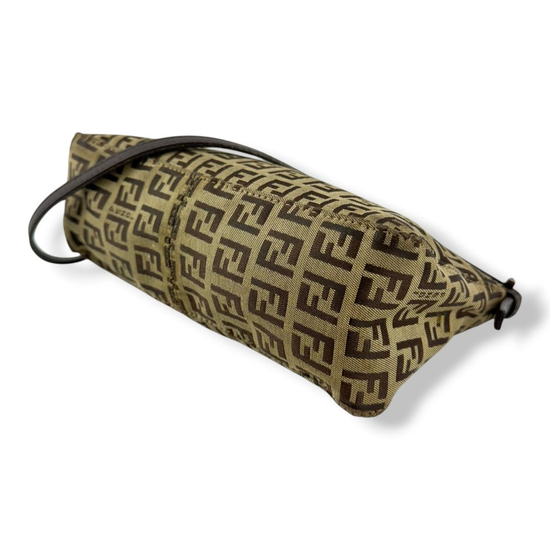 Fendi FF Zucca Canvas Baguette Brown Handbag - Lux Central