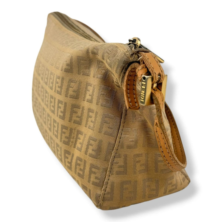 Fendi FF Zucca Mamma Baguette Beige Handbag - Lux Central