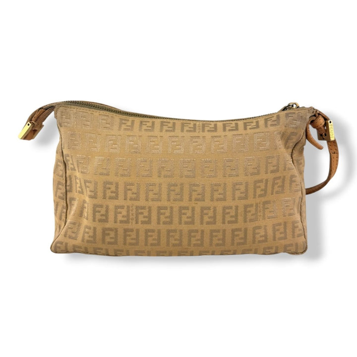 Fendi FF Zucca Mamma Baguette Beige Handbag - Lux Central