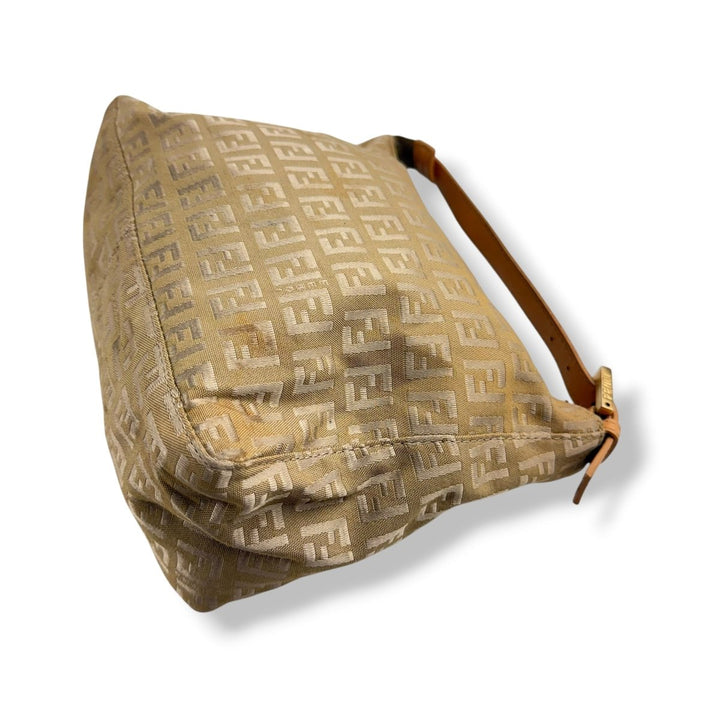 Fendi FF Zucca Mamma Baguette Beige Handbag - Lux Central