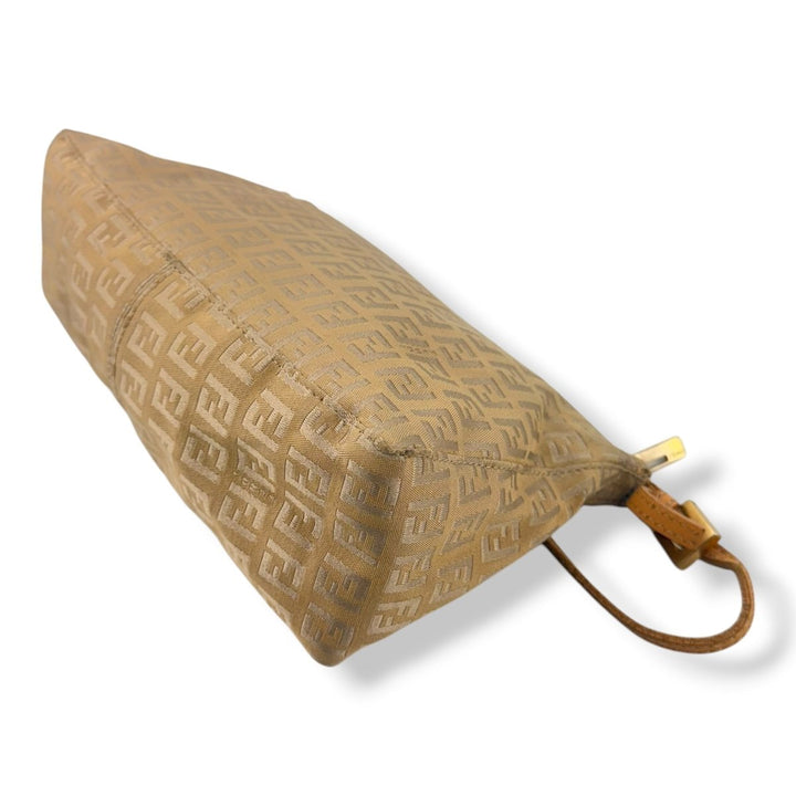 Fendi FF Zucca Mamma Baguette Beige Handbag - Lux Central