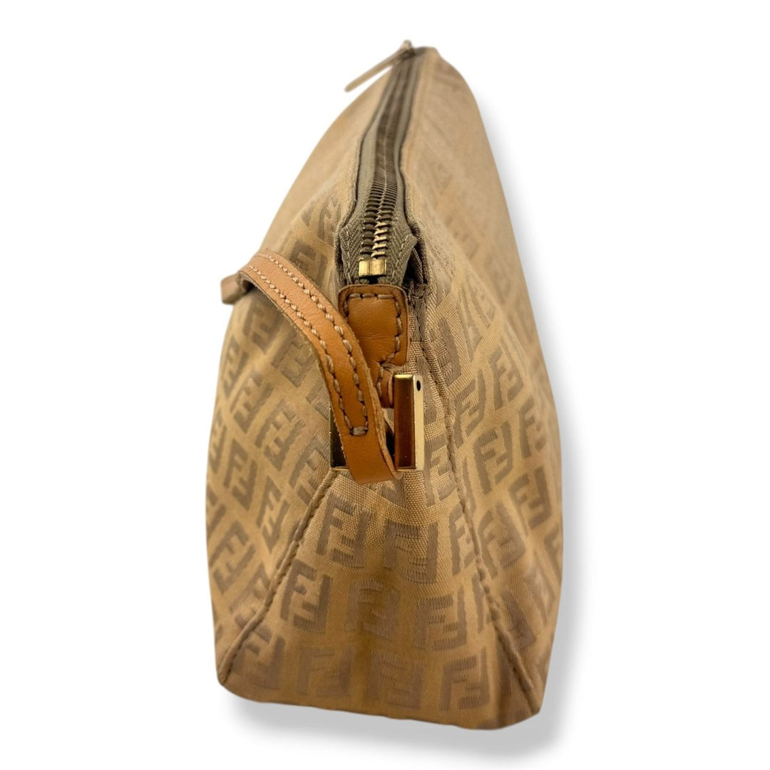 Fendi FF Zucca Mamma Baguette Beige Handbag - Lux Central