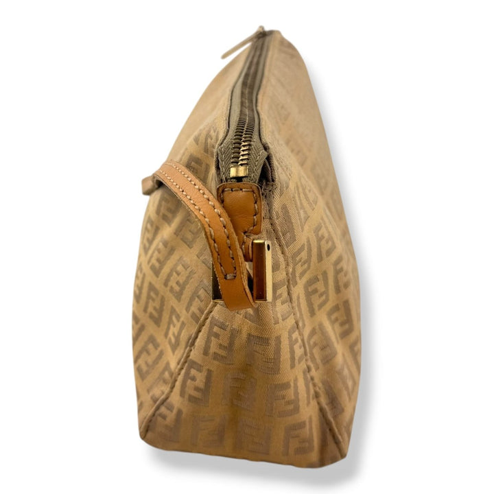 Fendi FF Zucca Mamma Baguette Beige Handbag - Lux Central
