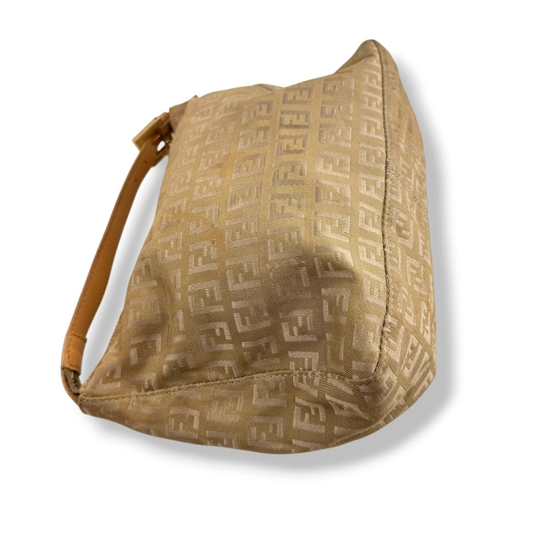 Fendi FF Zucca Mamma Baguette Beige Handbag - Lux Central