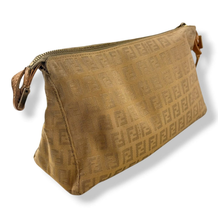 Fendi FF Zucca Mamma Baguette Beige Handbag - Lux Central