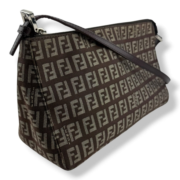 Fendi FF Zucca Mamma Baguette Brown Handbag - Lux Central