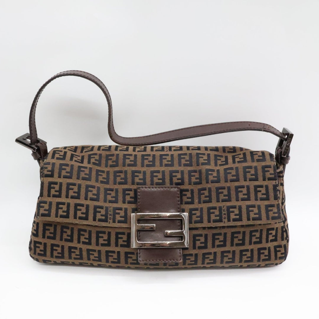 Fendi FF Zucca Mamma Baguette Brown Shoulder Handbag - Lux Central