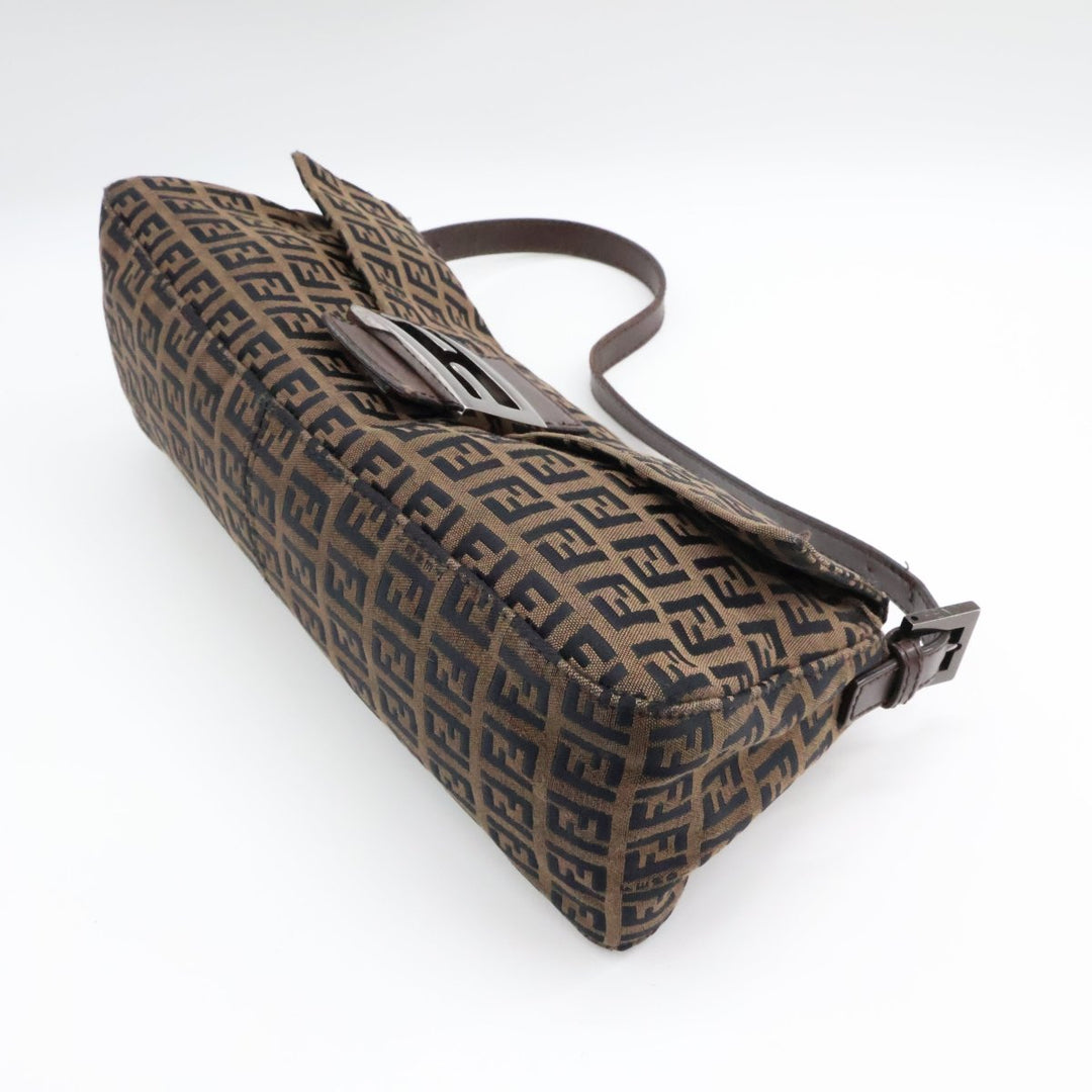 Fendi FF Zucca Mamma Baguette Brown Shoulder Handbag - Lux Central