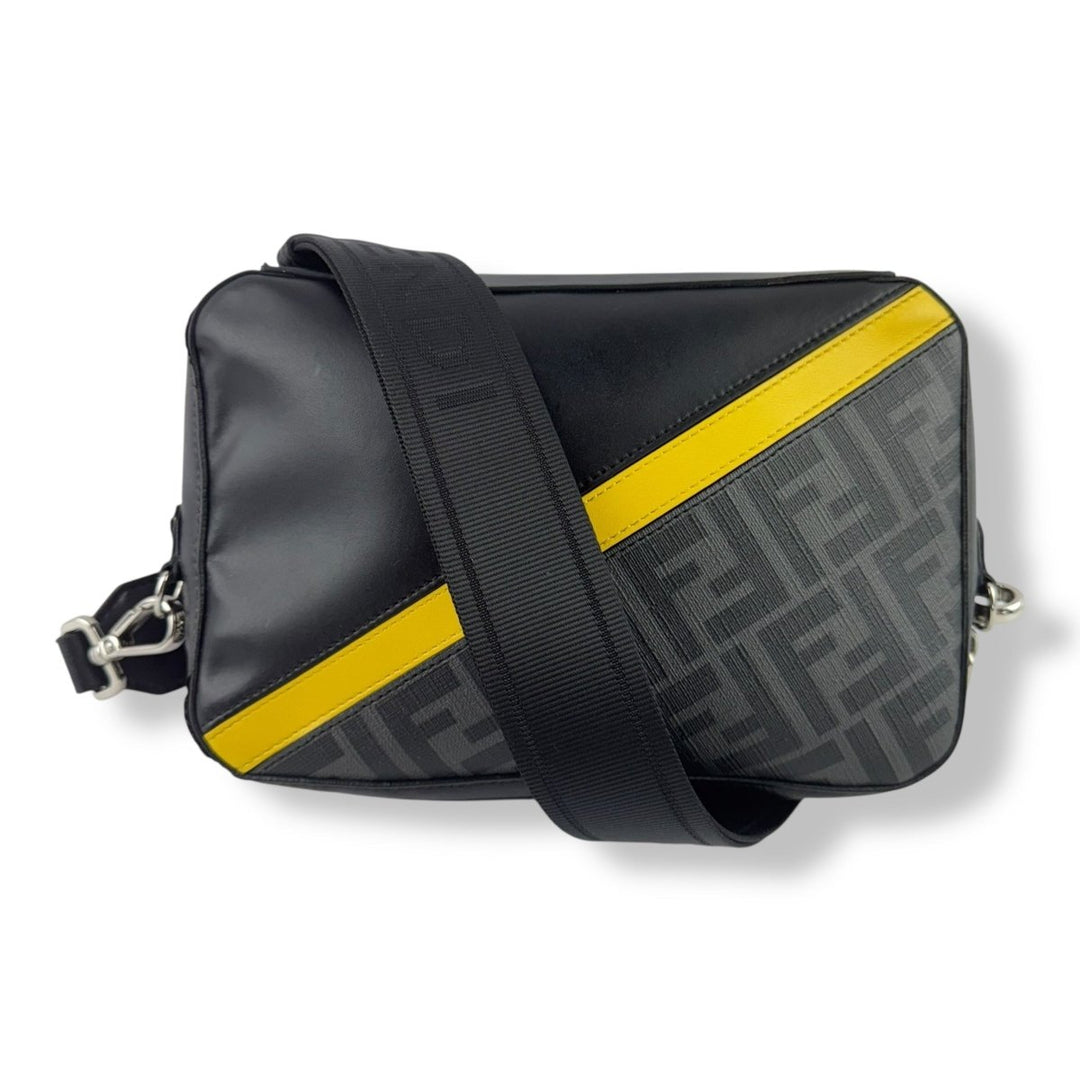 Fendi FF Zucca Monogram Camera Black/Grey Messenger Bag - Lux Central
