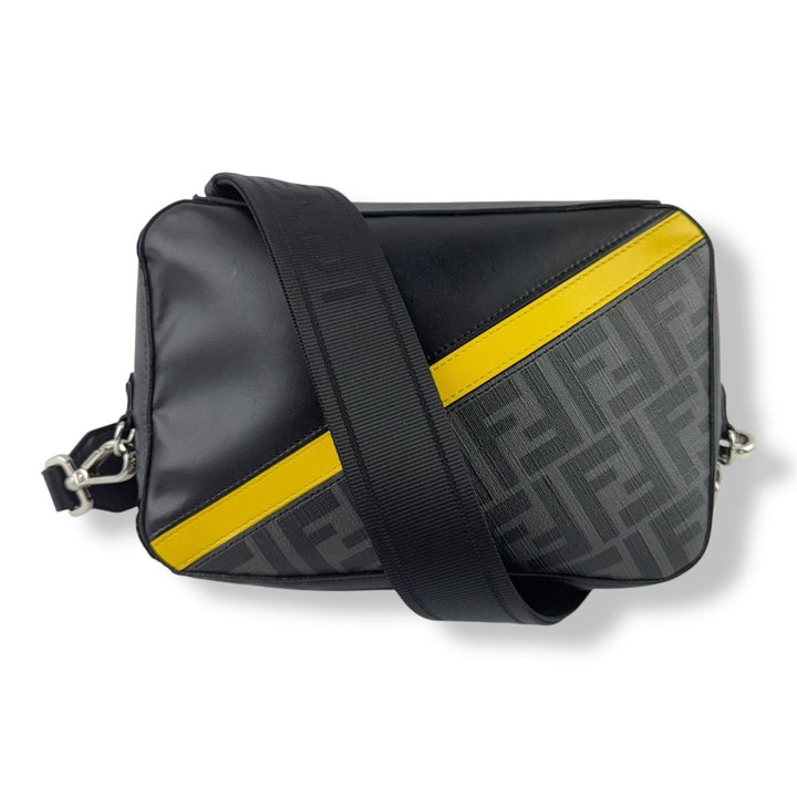 Fendi FF Zucca Monogram Camera Black/Grey Messenger Bag - Lux Central