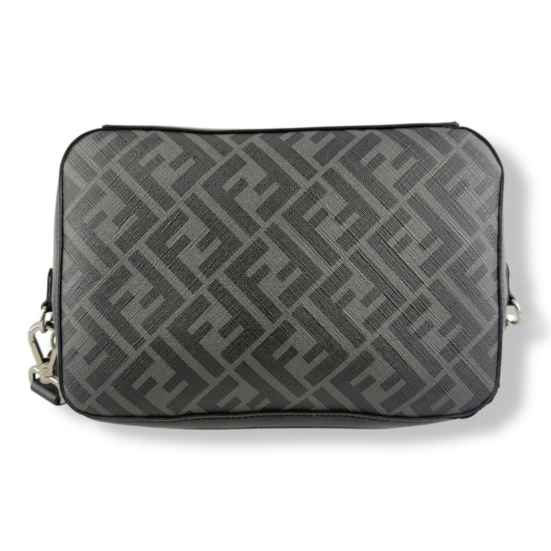 Fendi FF Zucca Monogram Camera Black/Grey Messenger Bag - Lux Central