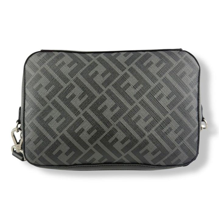 Fendi FF Zucca Monogram Camera Black/Grey Messenger Bag - Lux Central