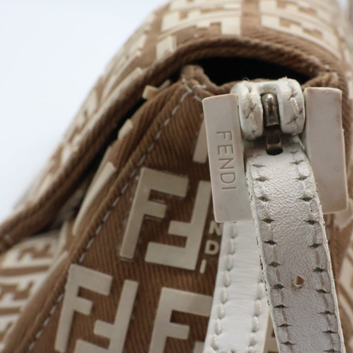 Fendi FF Zucchino Baguette Beige Handbag - Lux Central