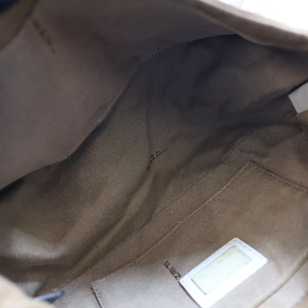 Fendi FF Zucchino Baguette Beige Handbag - Lux Central