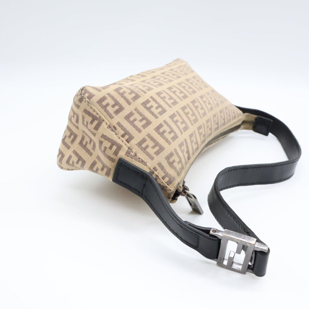 Fendi FF Zucchino Baguette Beige Handbag - Lux Central