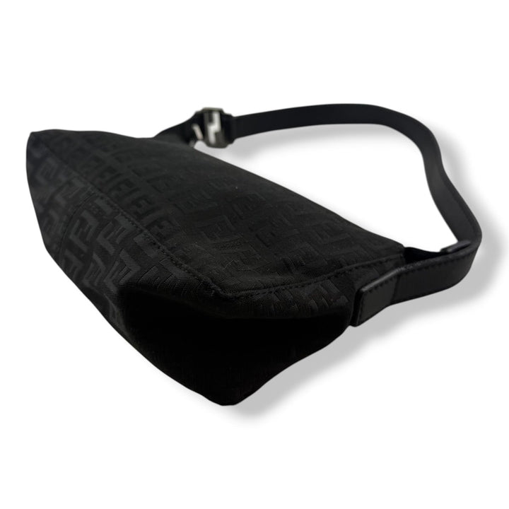 Fendi FF Zucchino Baguette Black Handbag - Lux Central