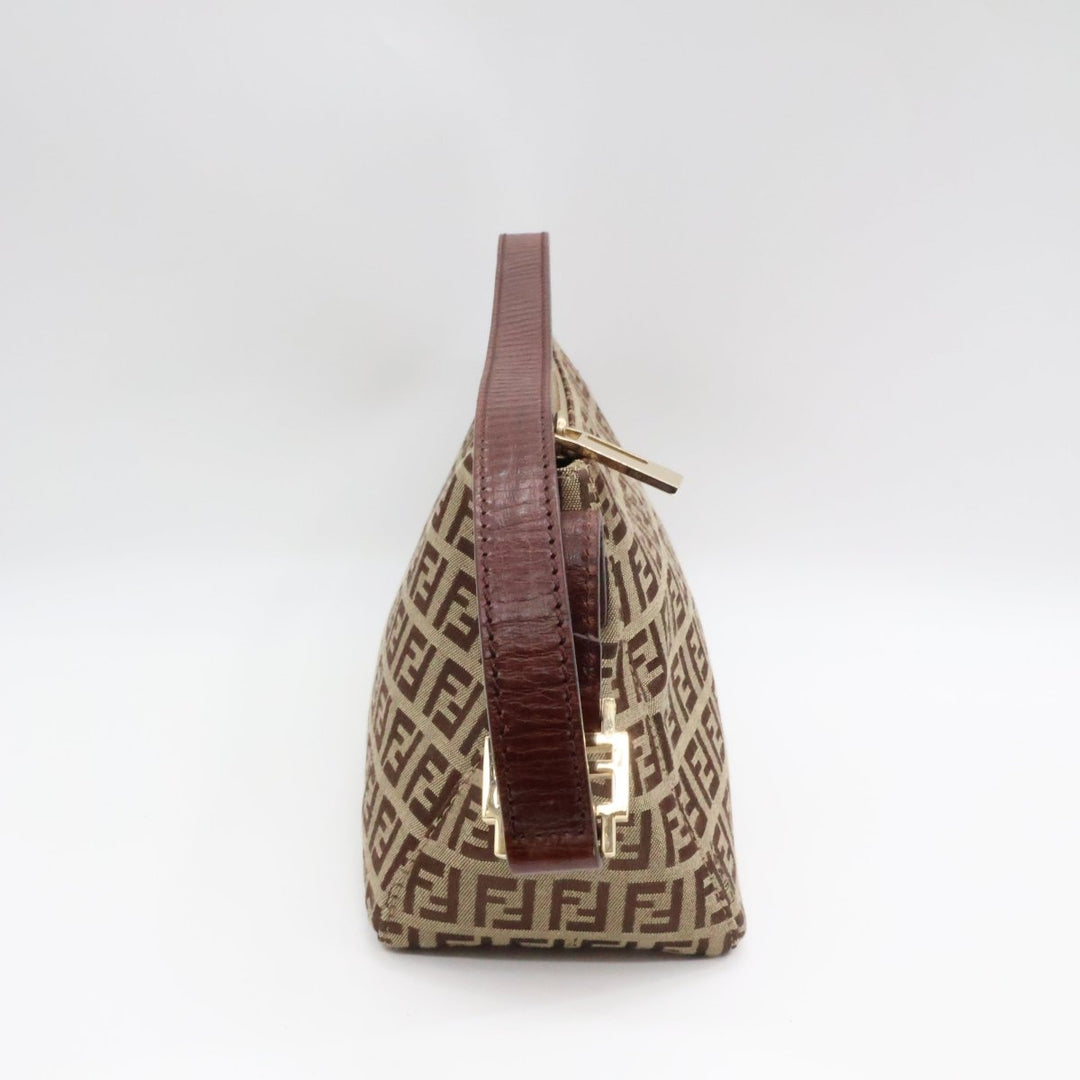 Fendi FF Zucchino Baguette Pochette Shoulder Handbag - Lux Central