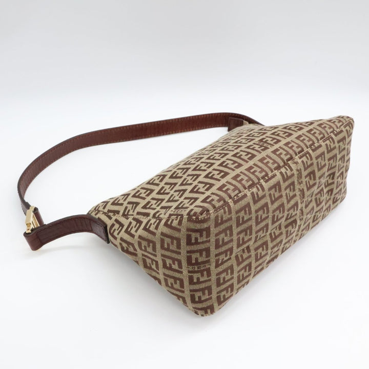Fendi FF Zucchino Baguette Pochette Shoulder Handbag - Lux Central
