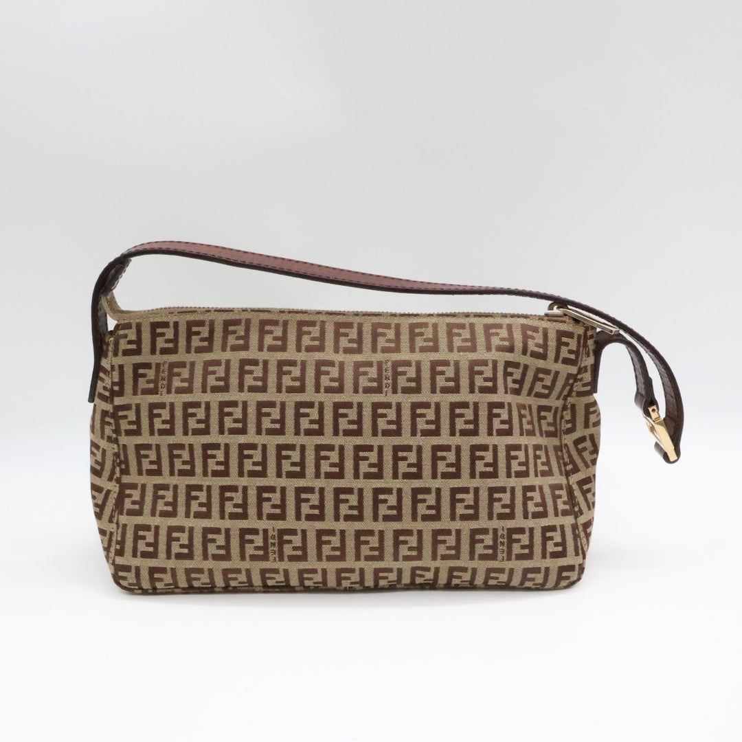 Fendi FF Zucchino Baguette Pochette Shoulder Handbag - Lux Central