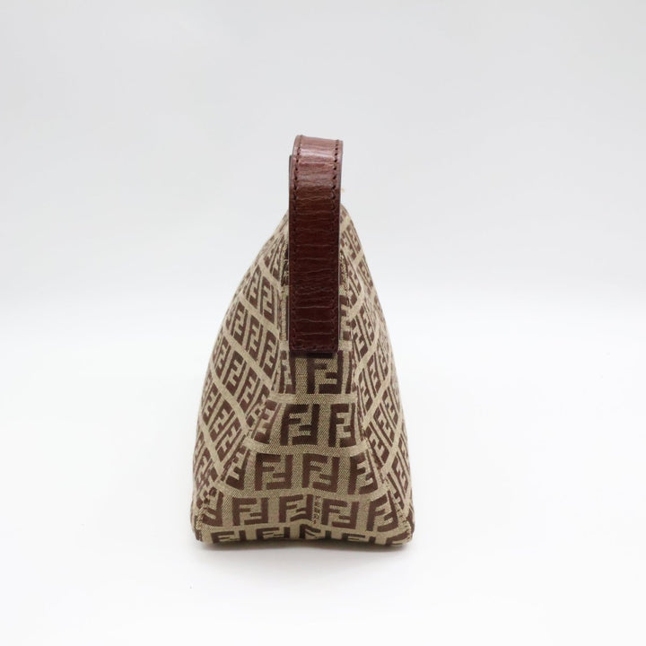 Fendi FF Zucchino Baguette Pochette Shoulder Handbag - Lux Central