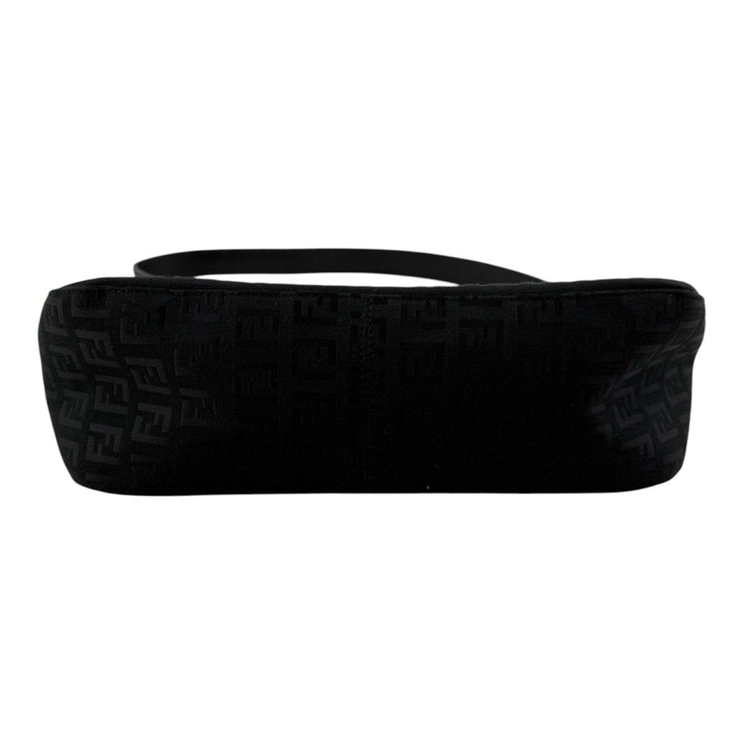 Fendi FF Zucchino Mamma Baguette Black Handbag - Lux Central