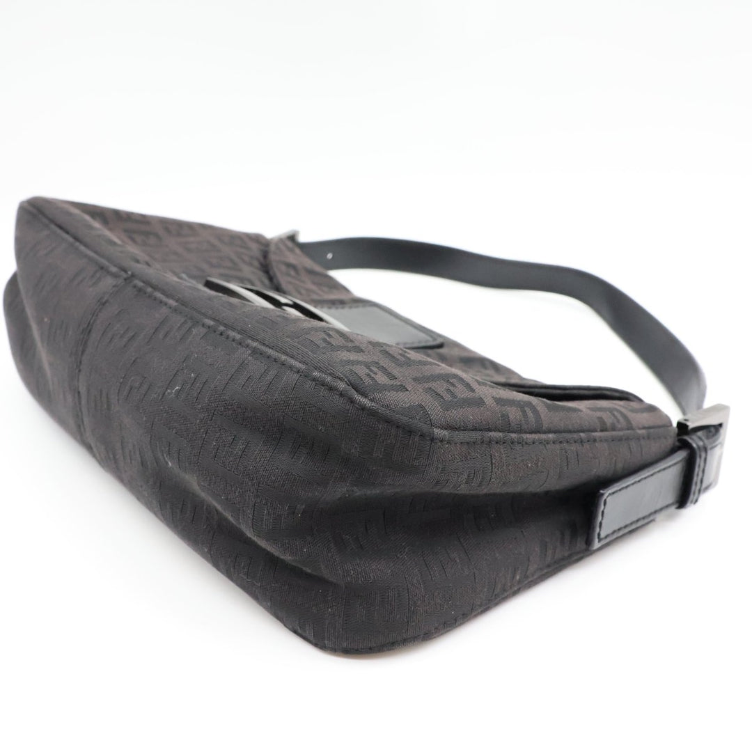 Fendi FF Zucchino Mamma Baguette Black Handbag - Lux Central