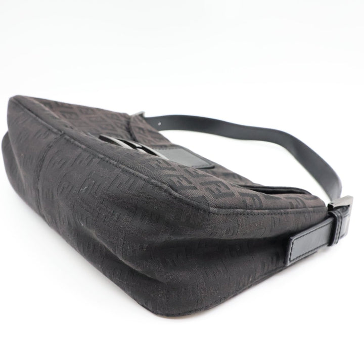 Fendi FF Zucchino Mamma Baguette Black Handbag - Lux Central