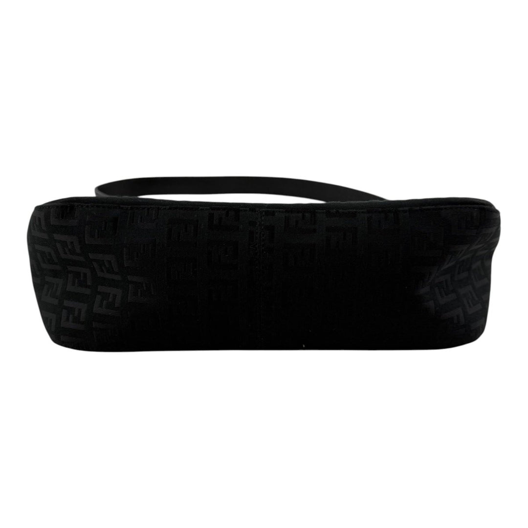 Fendi FF Zucchino Mamma Baguette Black Handbag - Lux Central