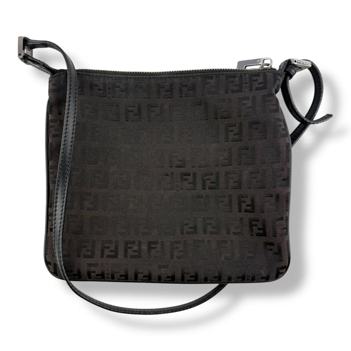 Fendi FF Zuchino Canvas Brown Monogram Crossbody Bag - Lux Central