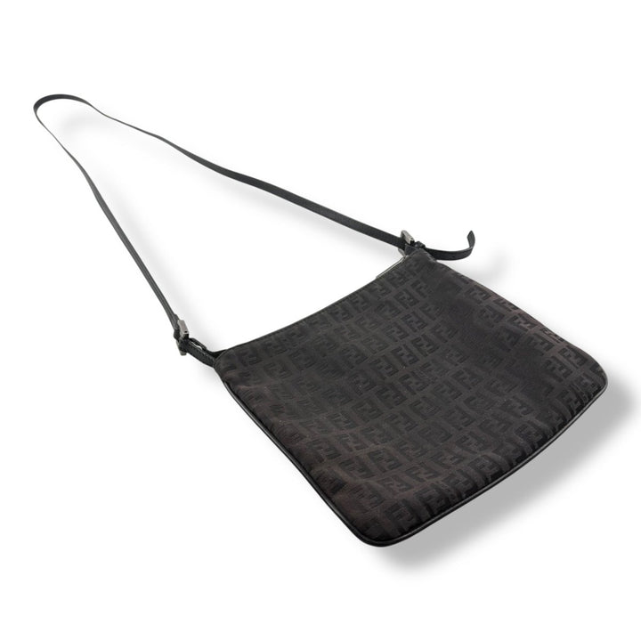 Fendi FF Zuchino Canvas Brown Monogram Crossbody Bag - Lux Central
