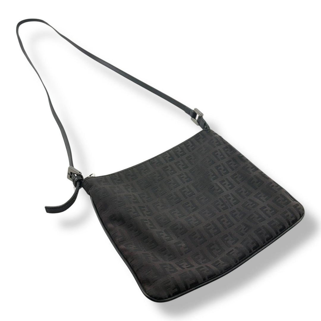 Fendi FF Zuchino Canvas Brown Monogram Crossbody Bag - Lux Central