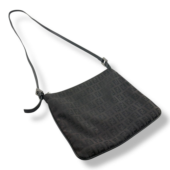 Fendi FF Zuchino Canvas Brown Monogram Crossbody Bag - Lux Central