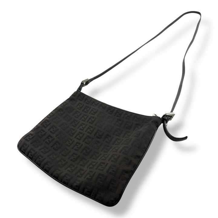 Fendi FF Zuchino Canvas Brown Monogram Crossbody Bag - Lux Central