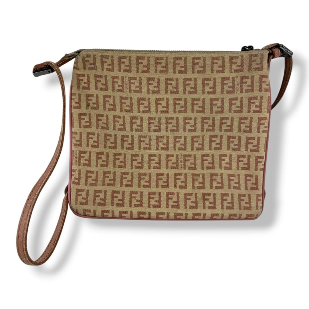 Fendi FF Zuchino Canvas Pink Monogram Crossbody Bag - Lux Central