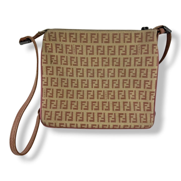 Fendi FF Zuchino Canvas Pink Monogram Crossbody Bag - Lux Central