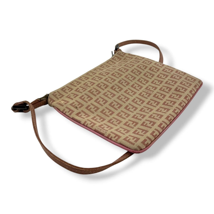 Fendi FF Zuchino Canvas Pink Monogram Crossbody Bag - Lux Central