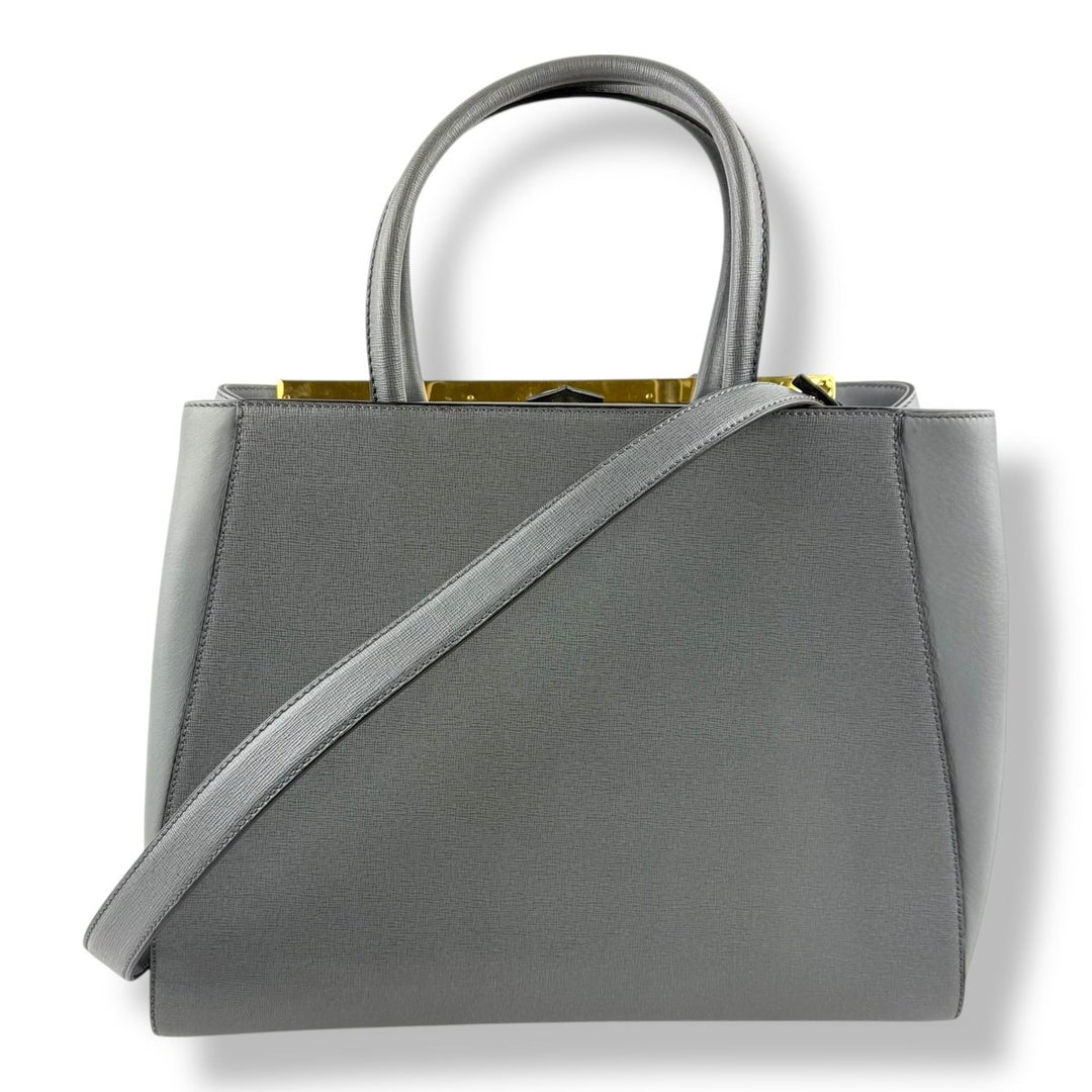 Fendi Grey Leather 2jours Tote Handbag - Lux Central