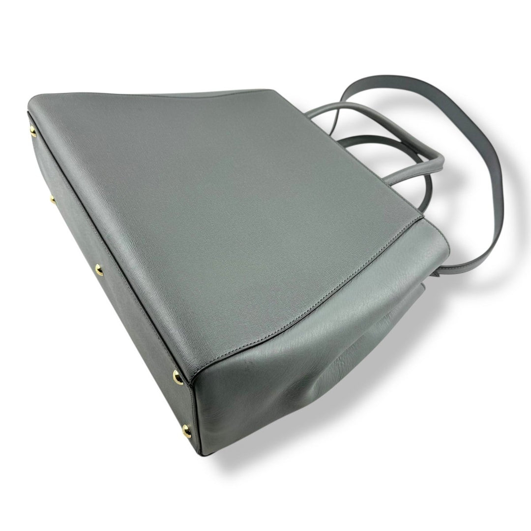 Fendi Grey Leather 2jours Tote Handbag - Lux Central