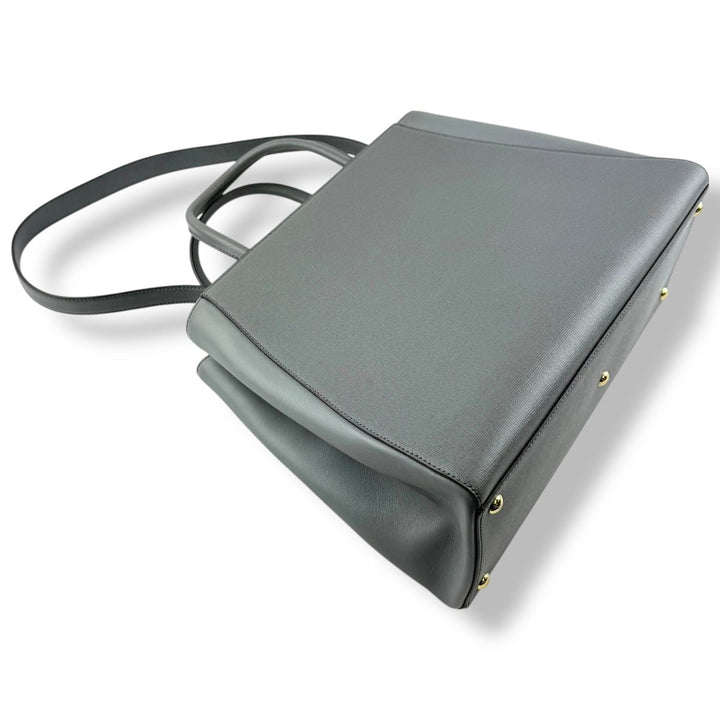 Fendi Grey Leather 2jours Tote Handbag - Lux Central