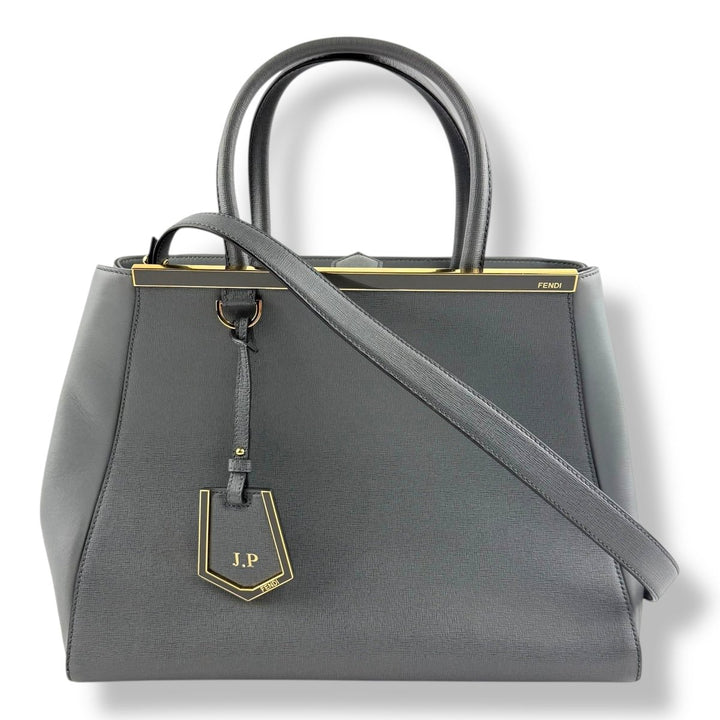 Fendi Grey Leather 2jours Tote Handbag - Lux Central