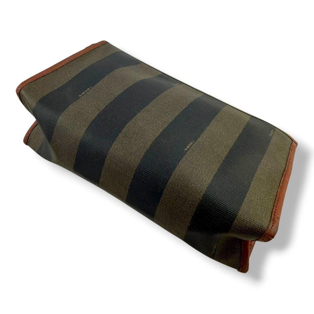 Fendi Pequin Striped Clutch Handbag - Lux Central