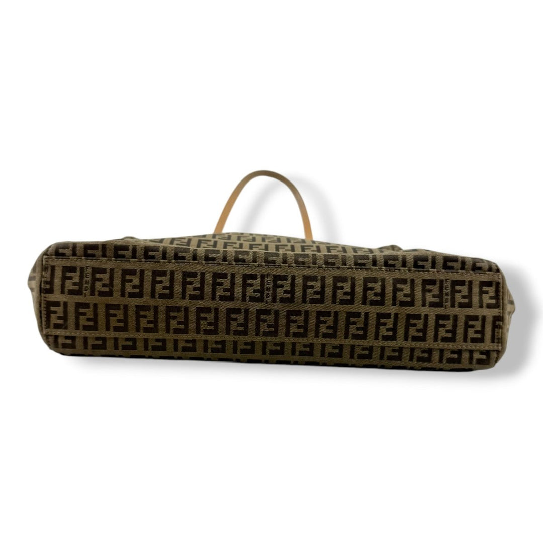 Fendi Roll Zucca Beige Monogram Tote Handbag - Lux Central