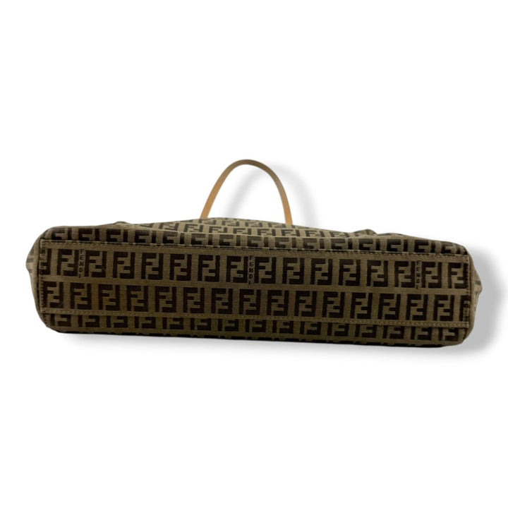Fendi Roll Zucca Beige Monogram Tote Handbag - Lux Central