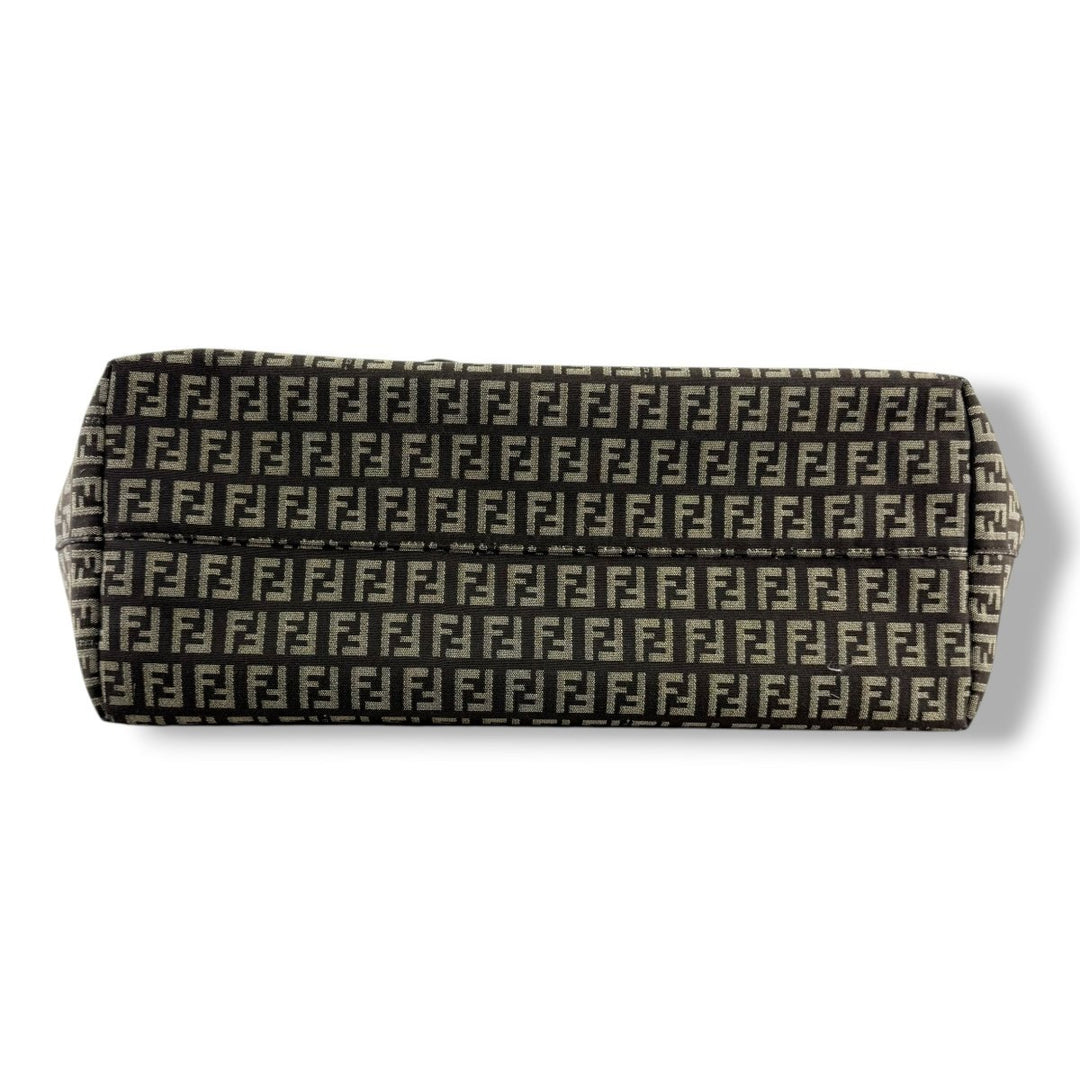 Fendi Roll Zucchino Brown Monogram Tote Handbag - Lux Central