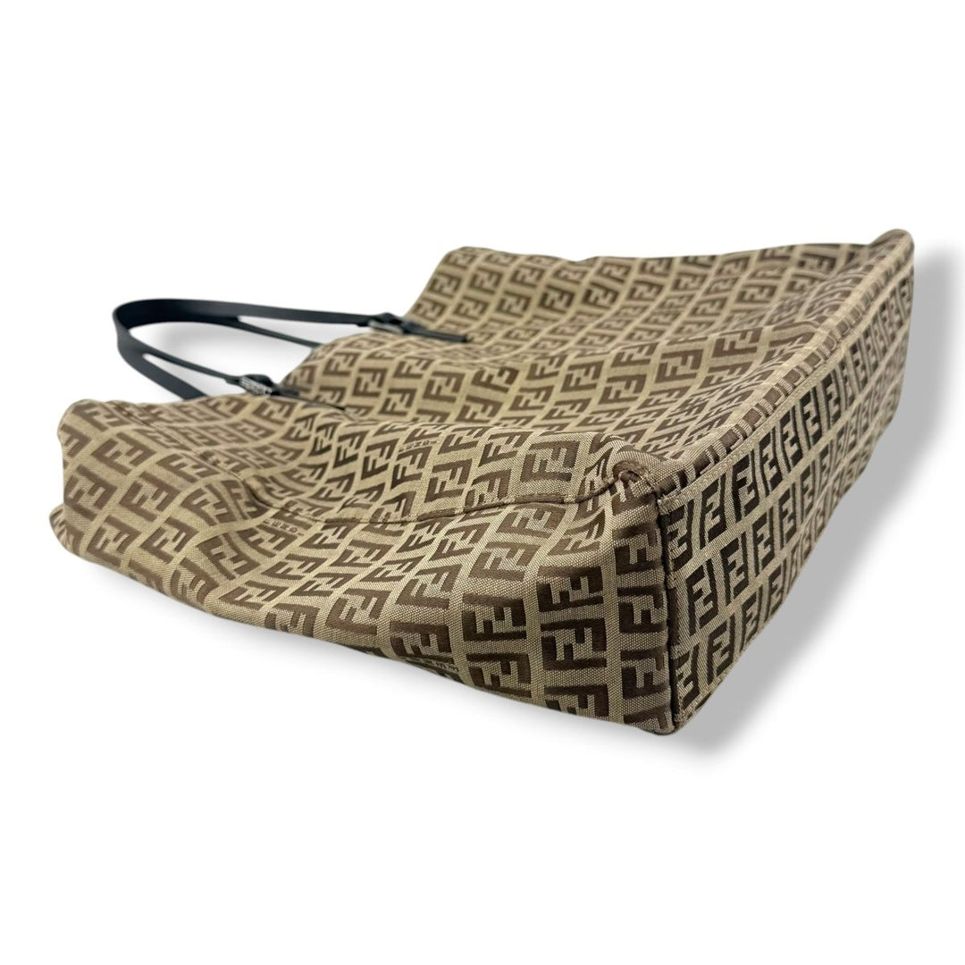 Fendi Zucca Beige Monogram Tote Handbag - Lux Central