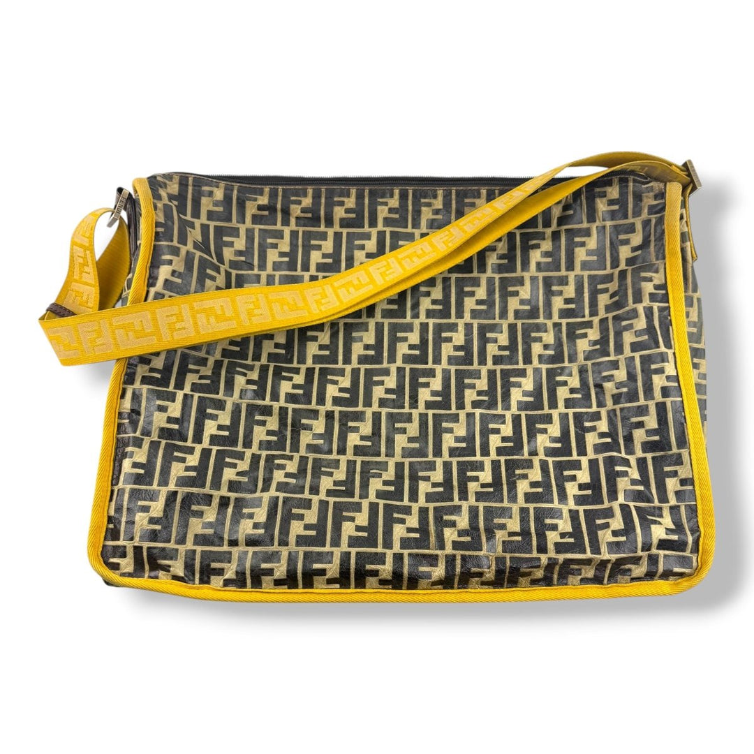 Fendi Zucca Beige/Brown FF Monogram Canvas Hobo Handbag - Lux Central