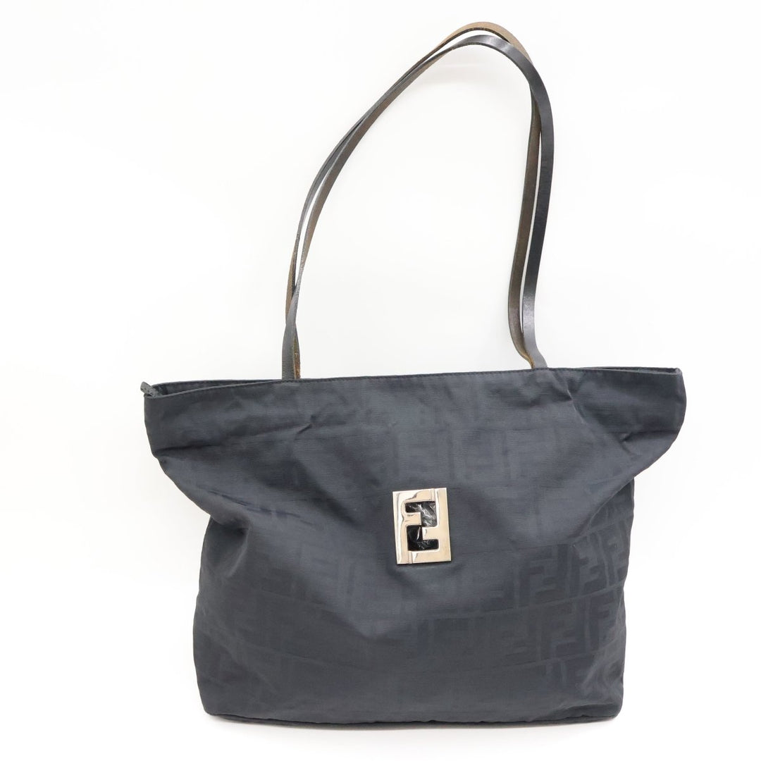 Fendi Zucca Black Monogram Tote Handbag - Lux Central