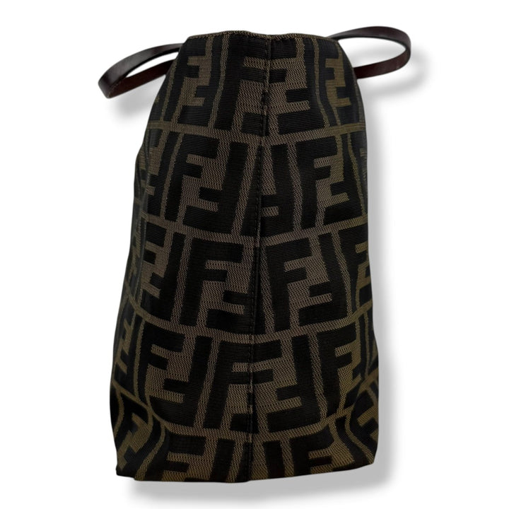 Fendi Zucca Brown Monogram Canvas Tote Handbag - Lux Central