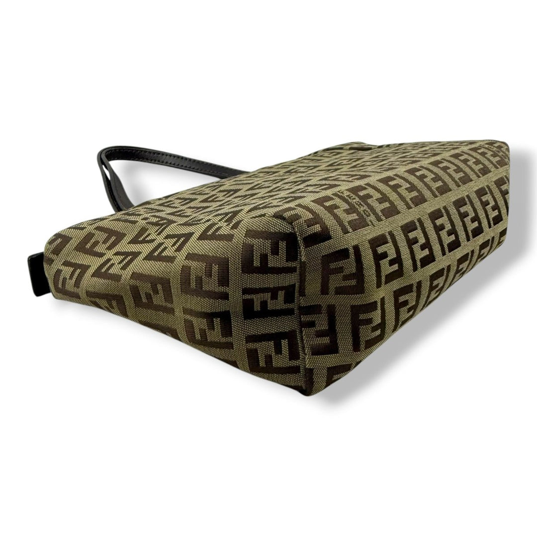 Fendi Zucca Brown Monogram Mini Tote Handbag - Lux Central