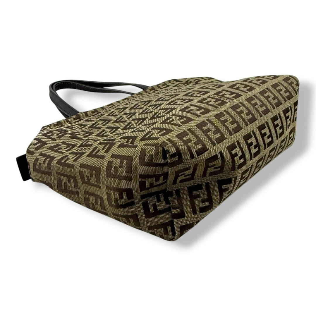 Fendi Zucca Brown Monogram Mini Tote Handbag - Lux Central